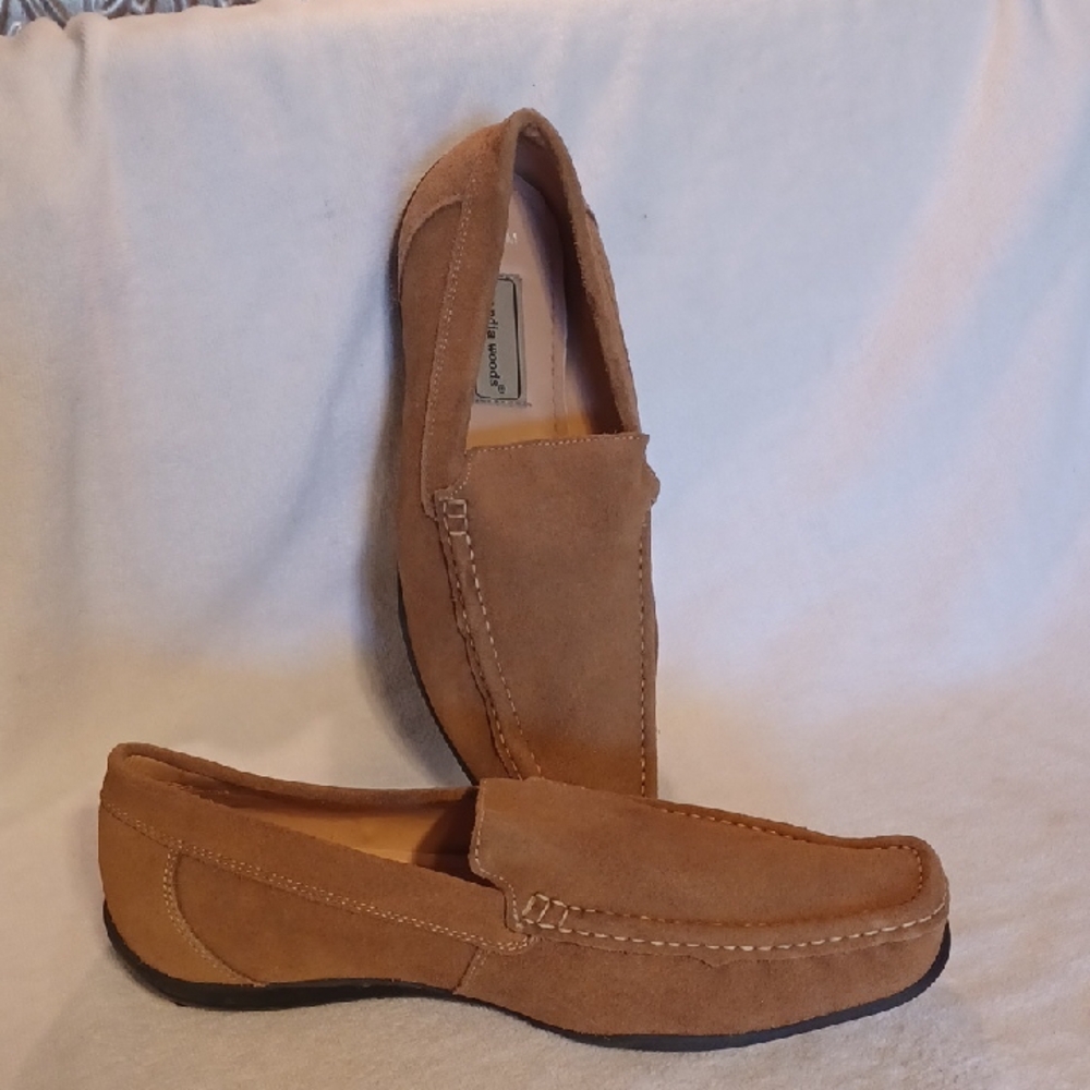 Tan Suede Loafers Scandis Woods Slip On Shoes Size 8.5